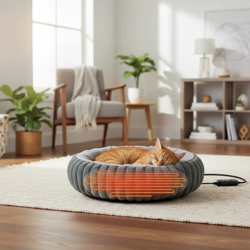Cat Beds for Indoor Cats and Small Dogs, 20" Cozy Donut Heated Pet Bed with Timer & Temp Adjustable, Removable Waterproof Electric Warming Bed for Indoor Cat