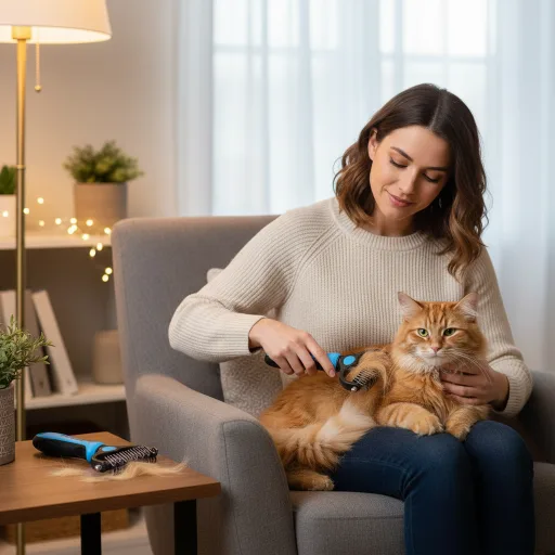 Blue Deshedding Brush with Metal Comb for Detangling and Dematting Long