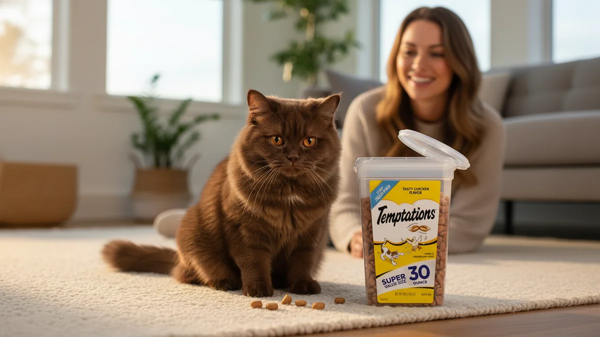 Are Temptations Classics Treats good for my cat? Temptations Cat Treats are 100% nutritionally complete and balanced for adult cat maintenance.